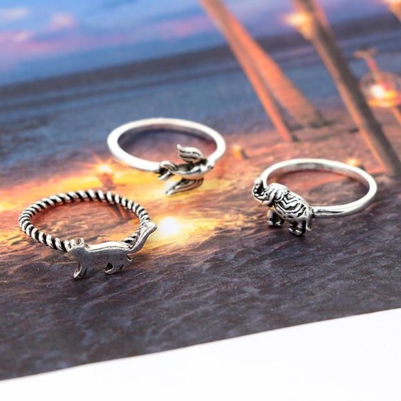 **SUNNIVA* 12-Pc Silver Animal Fashion Ring Set - Picture 8 of 10